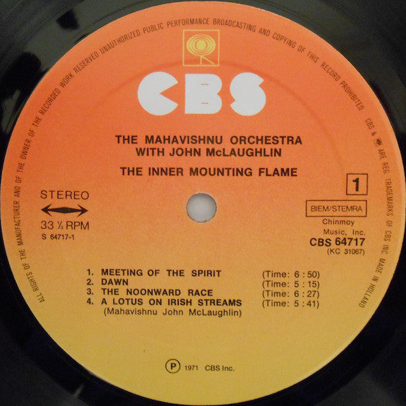 The Mahavishnu Orchestra* With John McLaughlin : The Inner Mounting Flame (LP, Album, RE)