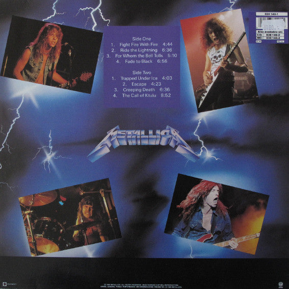 Metallica : Ride The Lightning (LP, Album, RE)