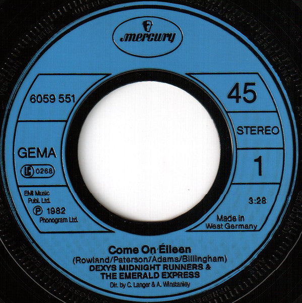 Dexys Midnight Runners & The Emerald Express : Come On Eileen (7", Single)