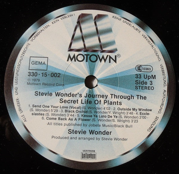 Stevie Wonder : Journey Through The Secret Life Of Plants (2xLP, Album, RE)