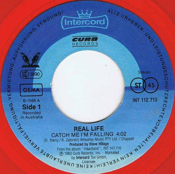 Real Life : Catch Me I'm Falling (7", Single, Red)