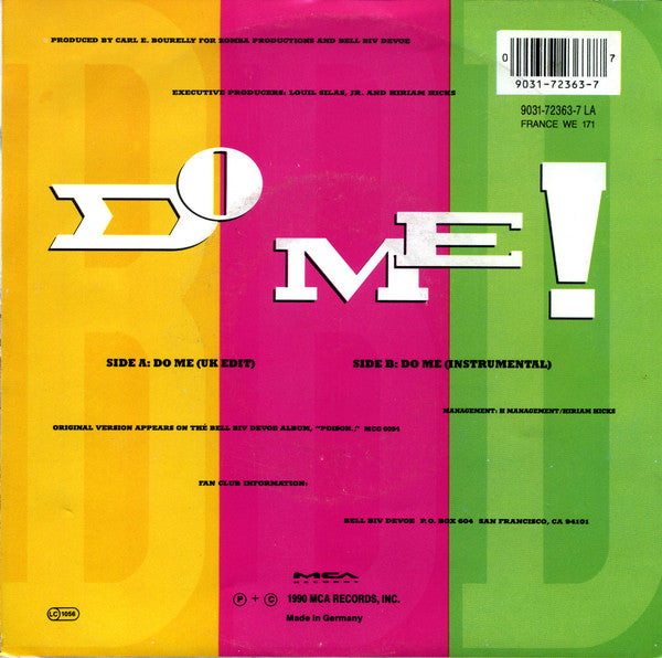 Bell Biv Devoe : Do Me! (7", Single)