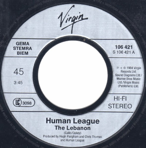 Human League* : The Lebanon (7", Single)