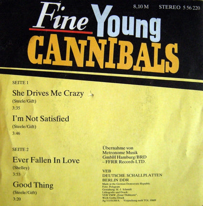 Fine Young Cannibals : Fine Young Cannibals (7", EP)