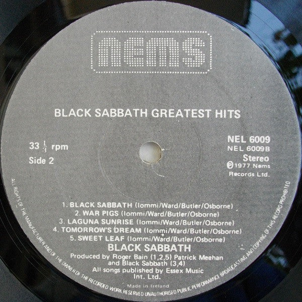 Black Sabbath : Greatest Hits (LP, Comp)