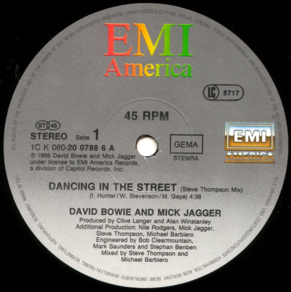 David Bowie And Mick Jagger : Dancing In The Street (12", Maxi)