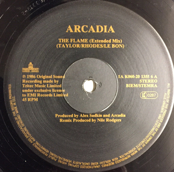 Arcadia (3) : The Flame (Extended Remix) (12", Single)