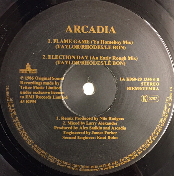 Arcadia (3) : The Flame (Extended Remix) (12", Single)