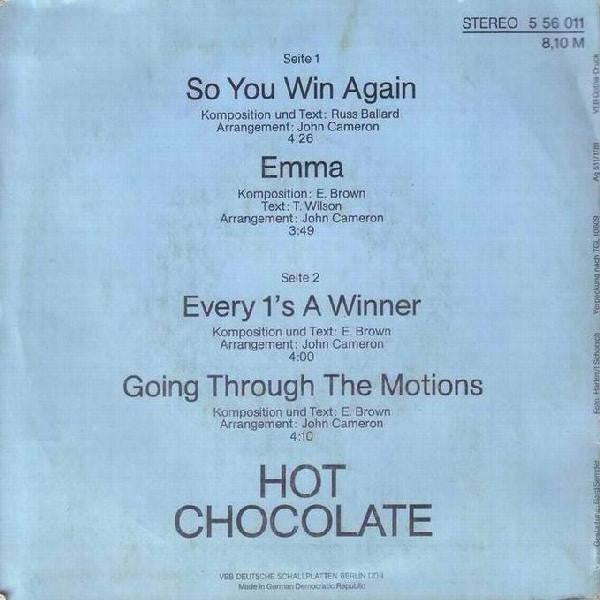 Hot Chocolate : Hot Chocolate (7", EP, Red)