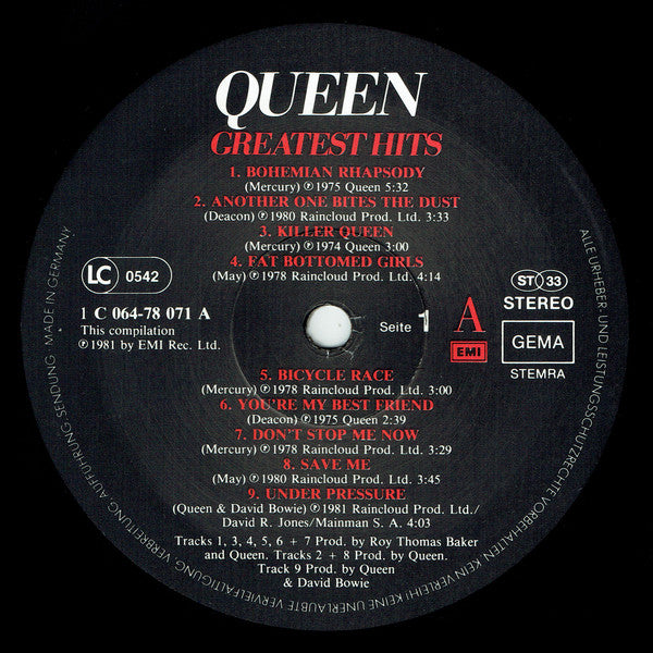 Queen : Greatest Hits (LP, Comp, RE)