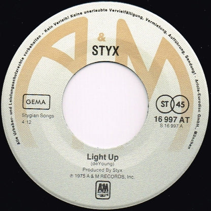 Styx : Light Up (7", Single)