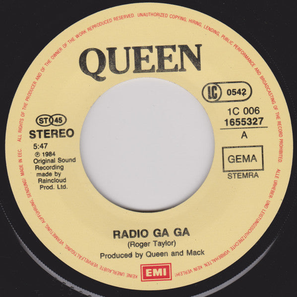 Queen : Radio Ga Ga (7", Single)