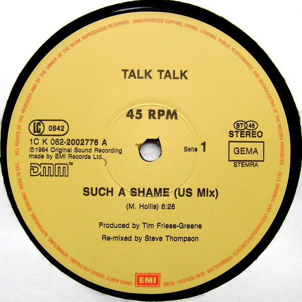 Talk Talk : Such A Shame (12", Maxi)