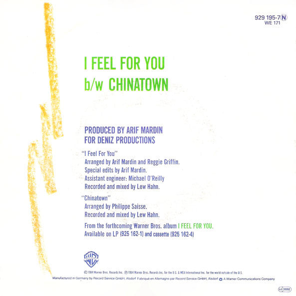 Chaka Khan : I Feel For You (7", Single)