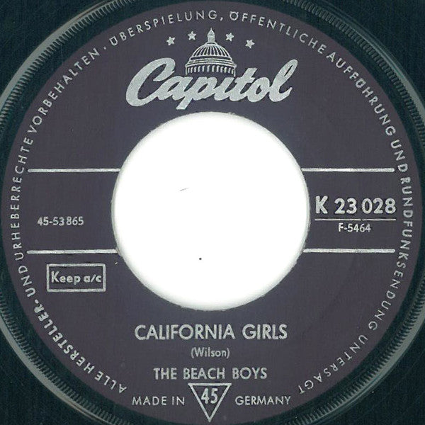 The Beach Boys : California Girls / Let Him Run Wild (7", Single)