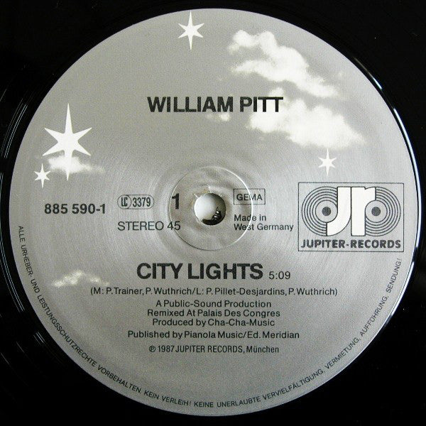 William Pitt : City Lights (12", Maxi)