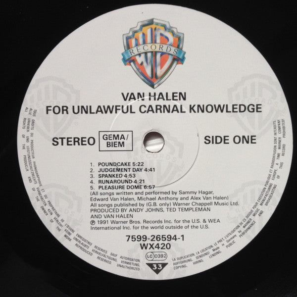 Van Halen : For Unlawful Carnal Knowledge (LP, Album)