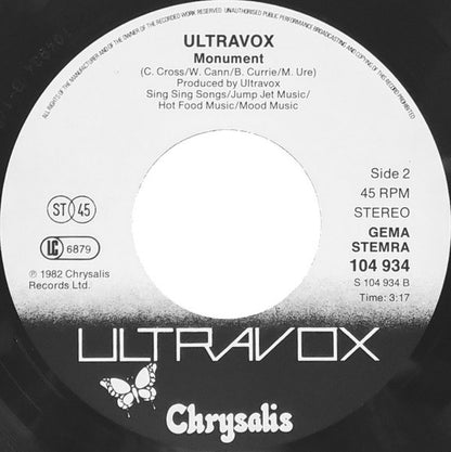 Ultravox : Hymn (7", Single)