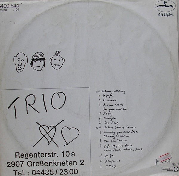 Trio : Da Da Da Ich Lieb Dich Nicht Du Liebst Mich Nicht Aha Aha Aha (12", Maxi)