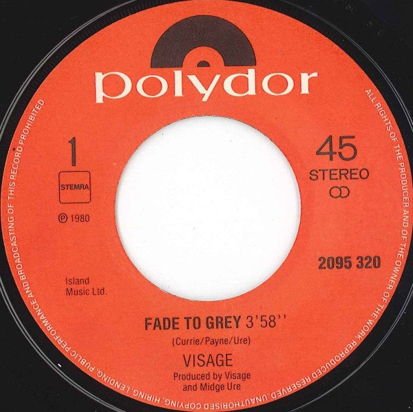 Visage : Fade To Grey (7", Single)