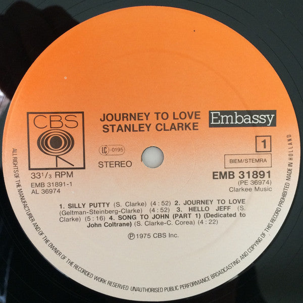 Stanley Clarke : Journey To Love (LP, Album, RE)