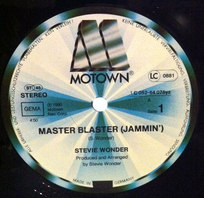 Stevie Wonder : Master Blaster (12", Maxi)