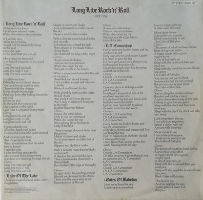 Rainbow : Long Live Rock 'N' Roll (LP, Album, RP)