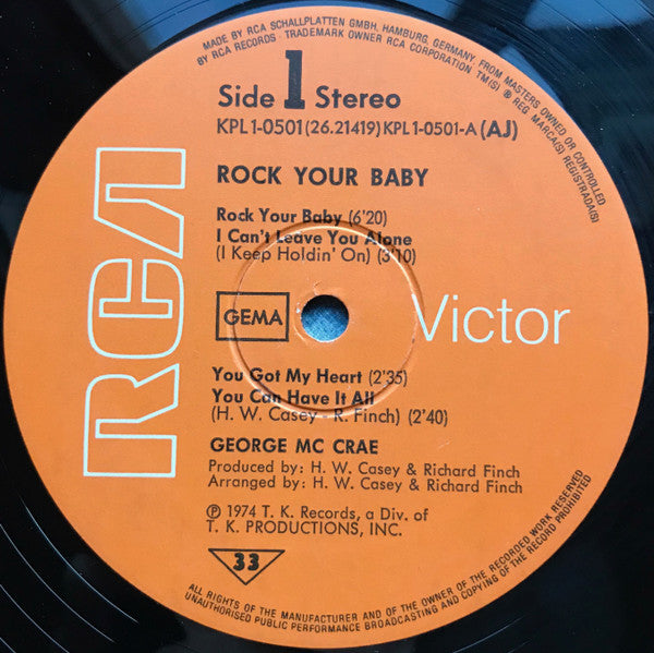 George Mc Crae* : Rock Your Baby (LP, Album, RP)