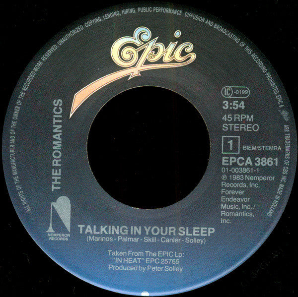 The Romantics : Talking In Your Sleep (7", Single)