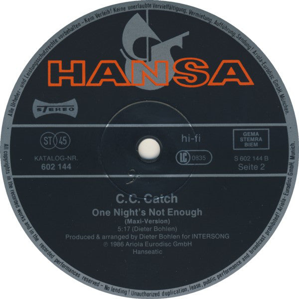 C.C. Catch : 'Cause You Are Young (12", Maxi)