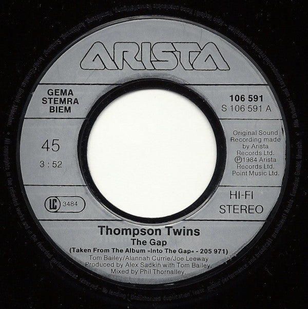 Thompson Twins : The Gap (7", Single)