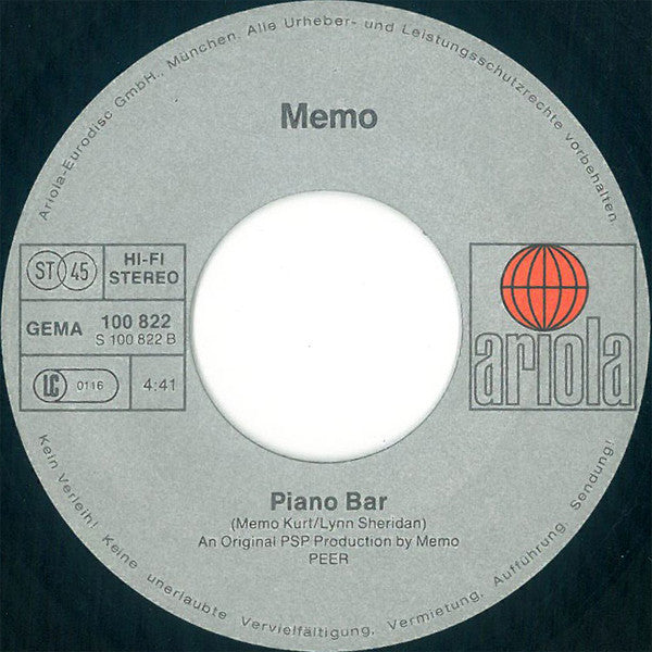 Memo (4) : You're The Music (In My Life) / Piano Bar (7", Single)