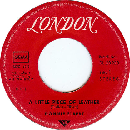 Donnie Elbert : A Little Piece Of Leather (7", Single)