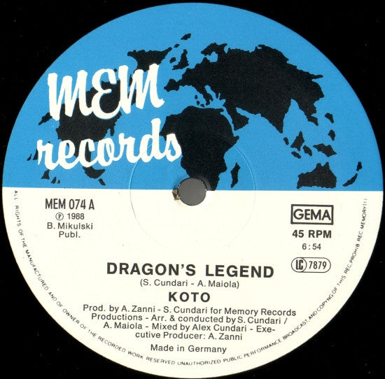 Koto : Dragon's Legend (12", Maxi)