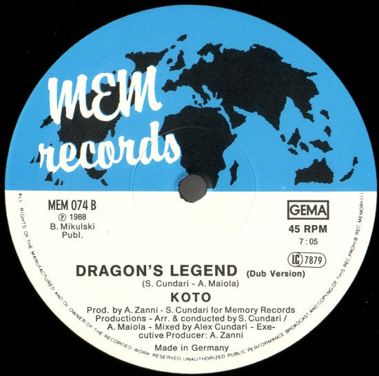 Koto : Dragon's Legend (12", Maxi)