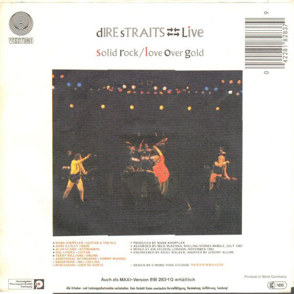 Dire Straits : Live - Love Over Gold / Solid Rock (7", Single)