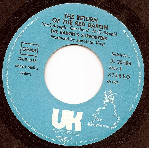 The Baron's Supporters : The Return Of The Red Baron (7", Single)