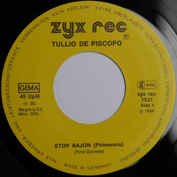 Tullio De Piscopo / Valerie Dore : Stop Bajon (Primavera) / The Night (7")