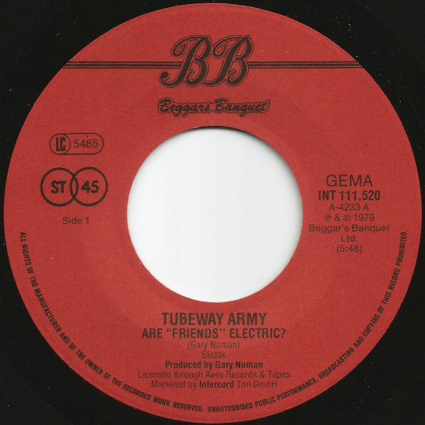 Tubeway Army : Are 'Friends' Electric? (7", Single)