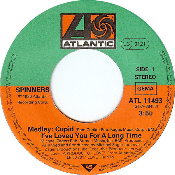 Spinners : Cupid - I've Loved You For A Long Time (Medley) (7", Single)