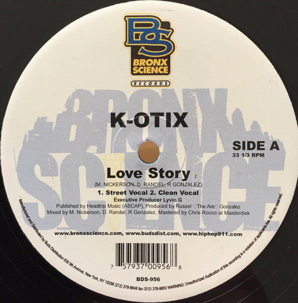 K-Otix : Love Story / Untitled (12")