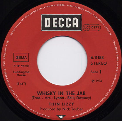 Thin Lizzy : Whisky In The Jar (7", Single, RE)