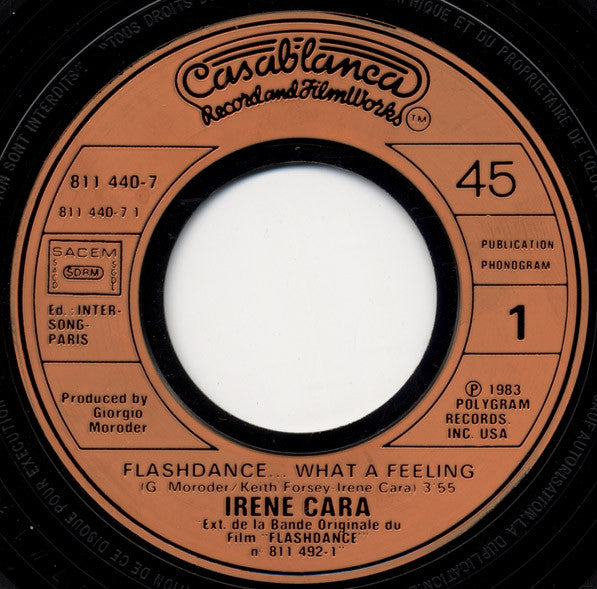 Irene Cara : Flashdance... What A Feeling (7", Single)