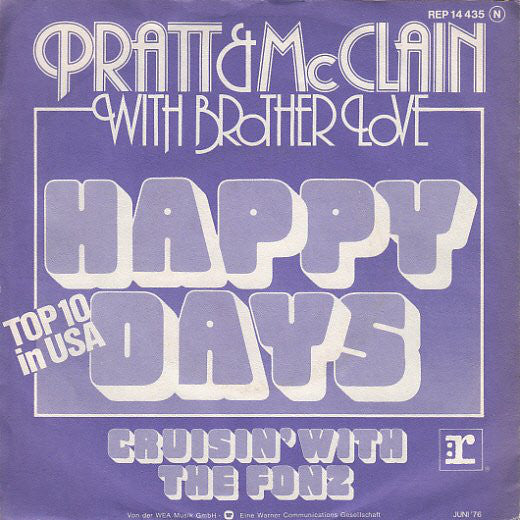 Pratt & McClain With Brother Love* : Happy Days (7", Single)