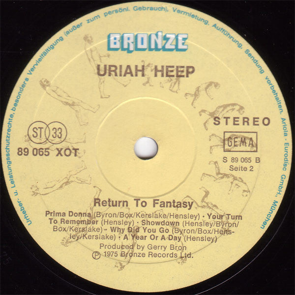 Uriah Heep : Return To Fantasy (LP, Album, Gat)