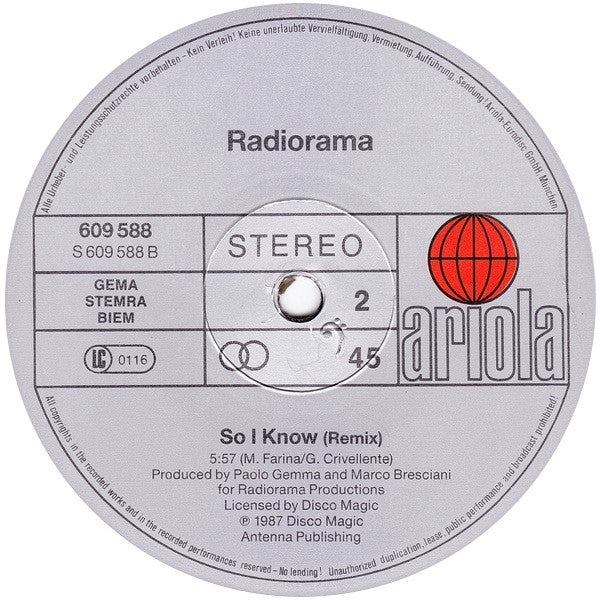 Radiorama : Fire (12", Maxi)