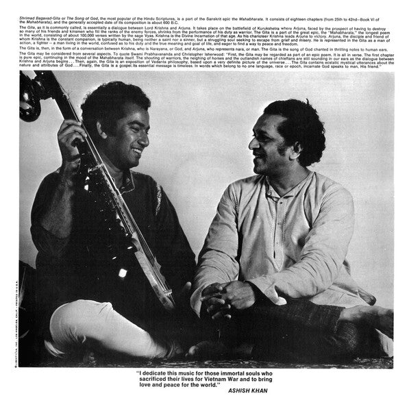 Ashish Khan*, Ravi Shankar : Song Of God - Bagavad Gita  (LP, Album, RE, Gat)