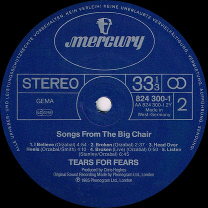 Tears For Fears : Songs From The Big Chair (LP, Album)