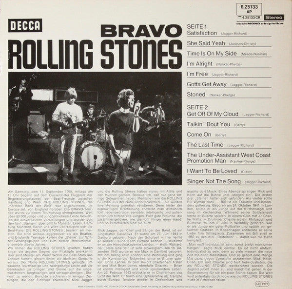 The Rolling Stones : Bravo (LP, Comp, RE)