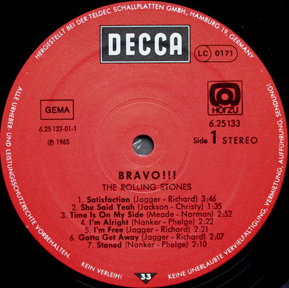 The Rolling Stones : Bravo (LP, Comp, RE)